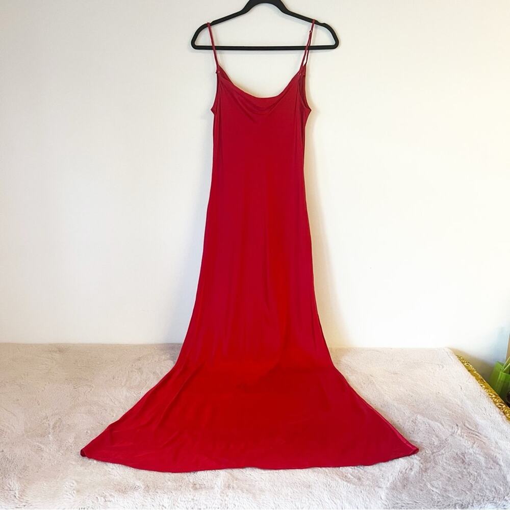 BARDO COLLECTIVE Red Silk Blend Maxi Dress Size Large